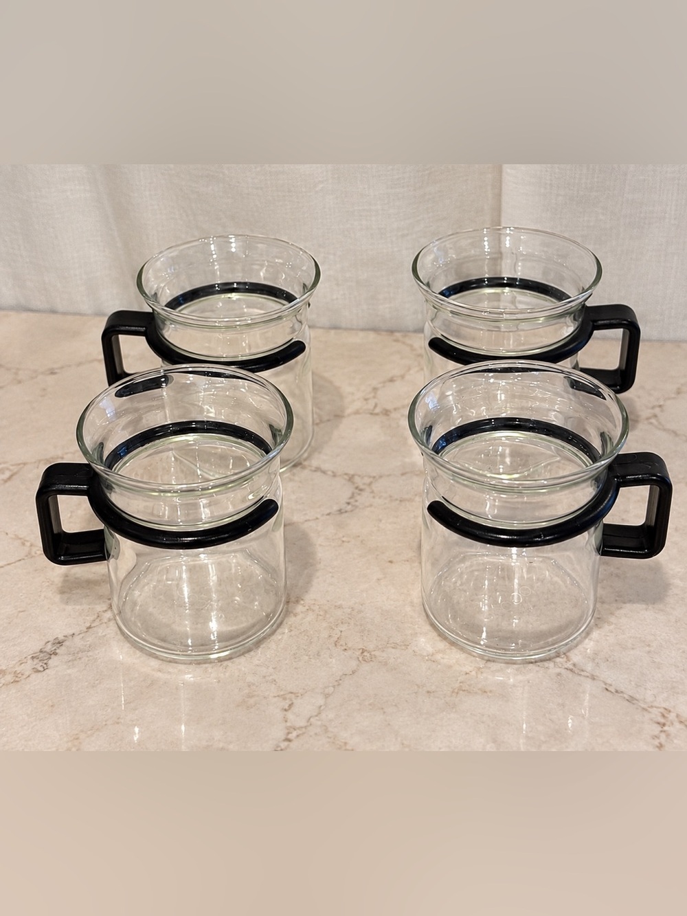 Bodum Espresso Glass Cups – Set of 4 – Black Handles